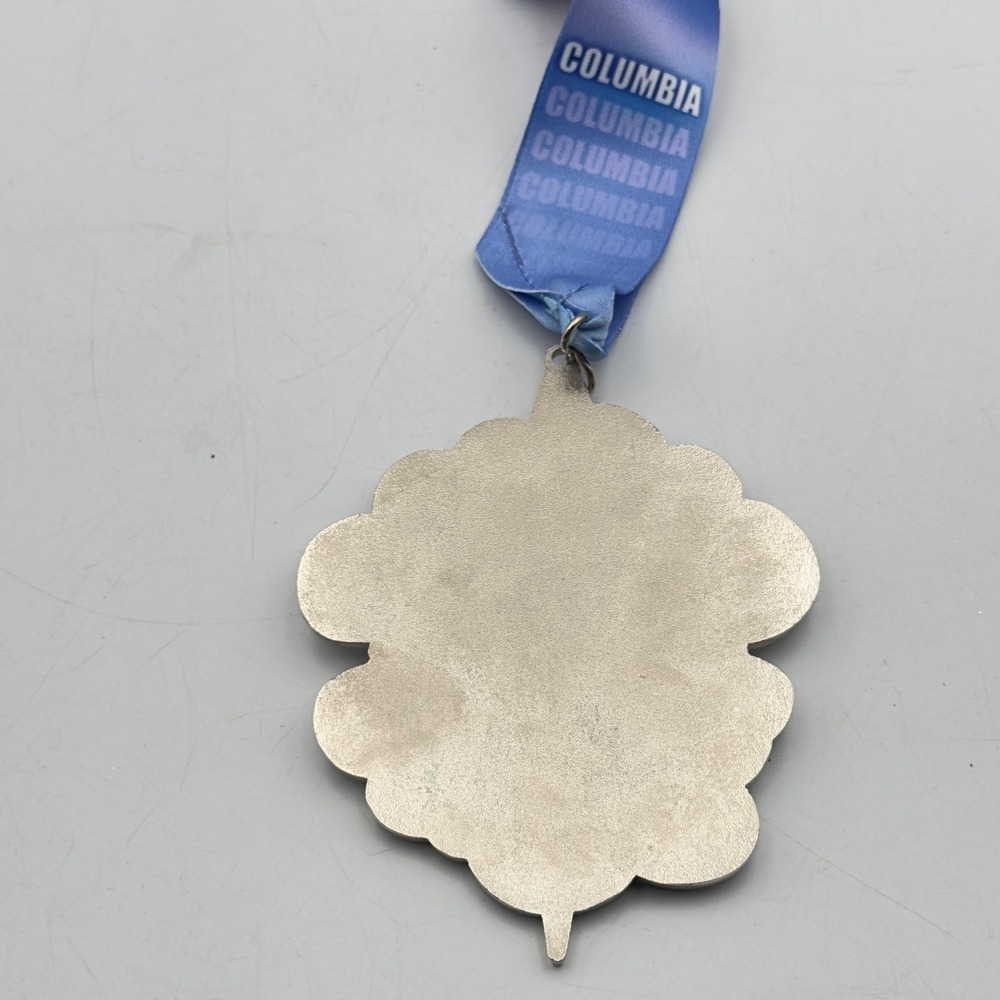 Space Coast Half Marathon Medal Columbia STS-1 Silver Blue 2013 OS Runner NASA - Picture 7 of 8